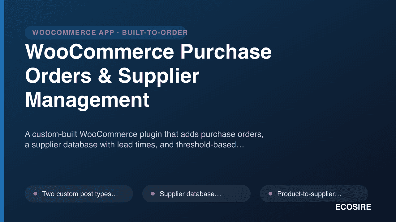 WooCommerce Purchase Orders & Supplier Management