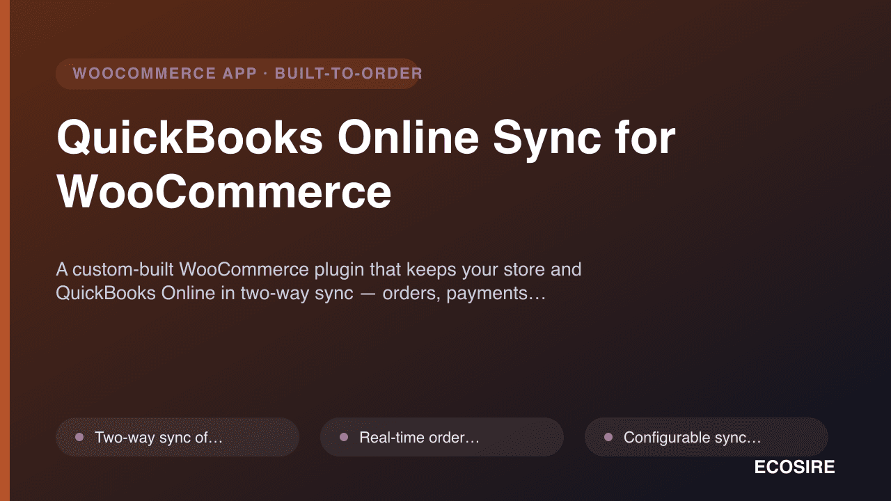 QuickBooks Online Sync for WooCommerce