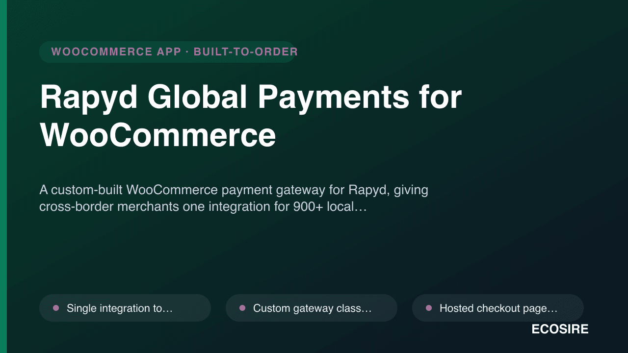 Rapyd Global Payments for WooCommerce