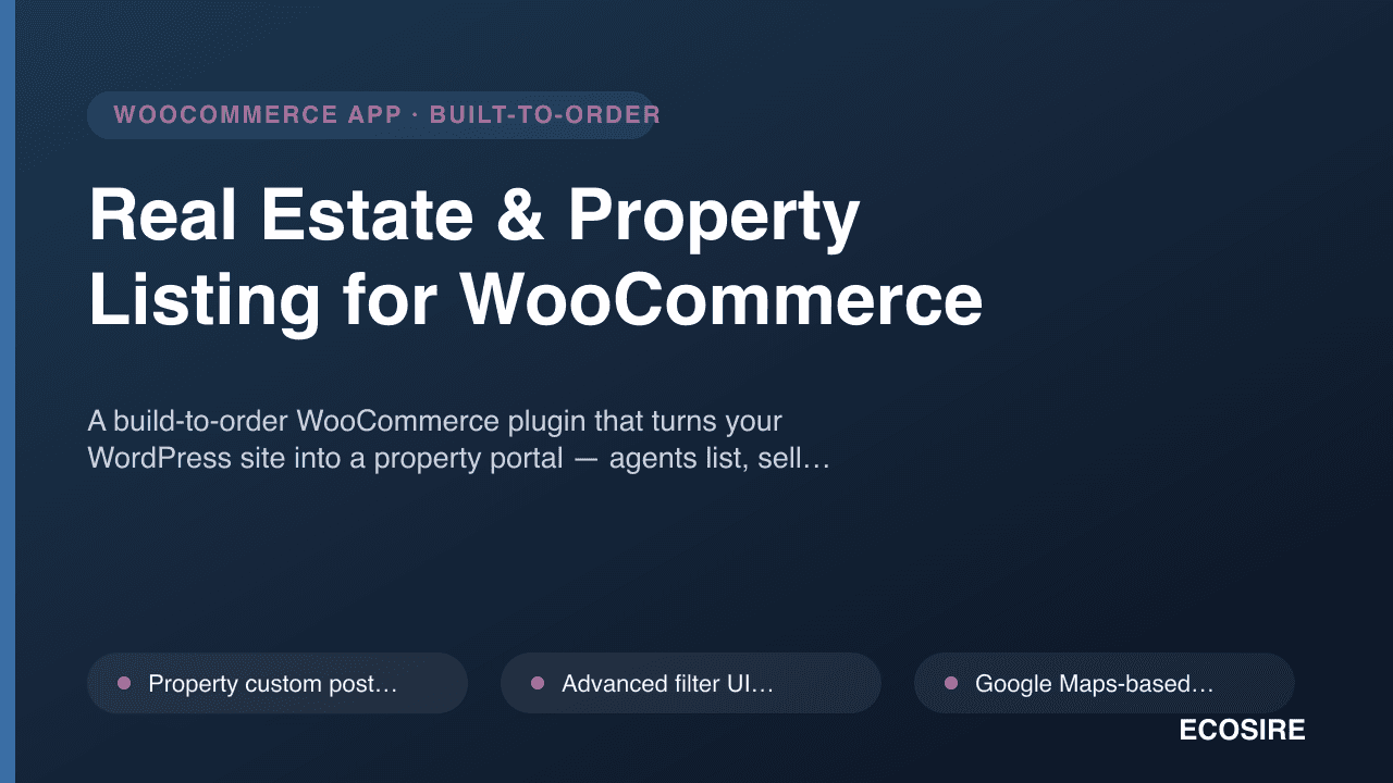 Real Estate & Property Listing for WooCommerce