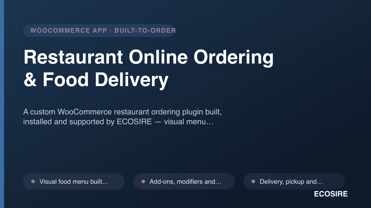 Restaurant Online Ordering & Food Delivery