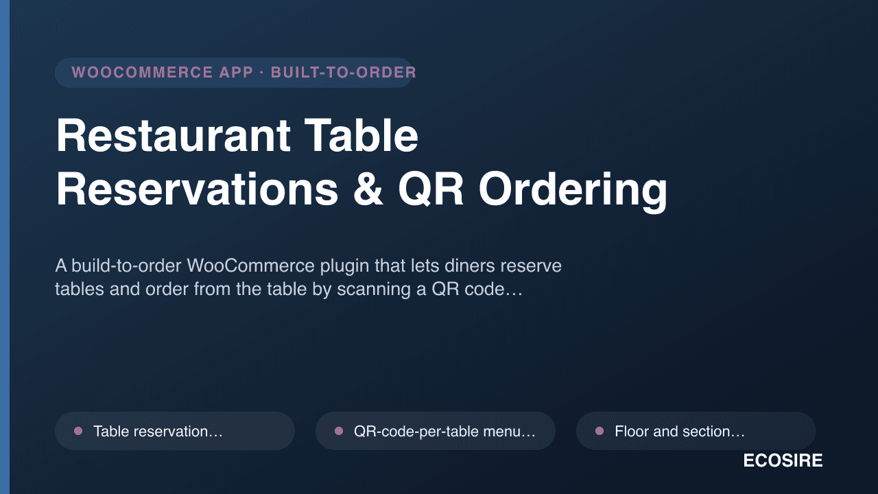 Restaurant Table Reservations & QR Ordering