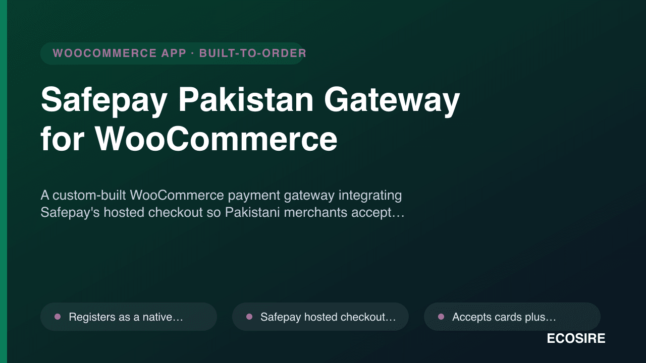 Safepay Pakistan Gateway for WooCommerce