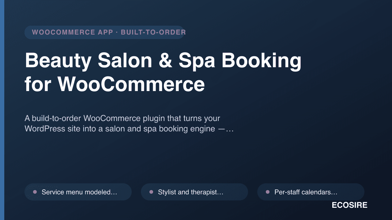 Beauty Salon & Spa Booking for WooCommerce