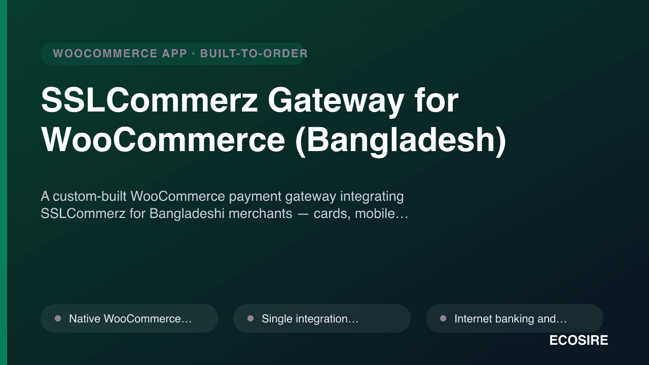 SSLCommerz Gateway for WooCommerce (Bangladesh)