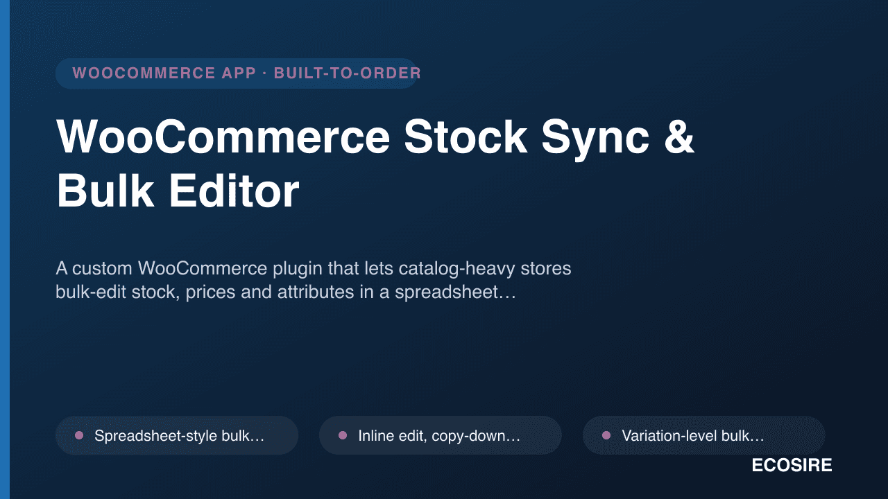 WooCommerce Stock Sync & Bulk Editor