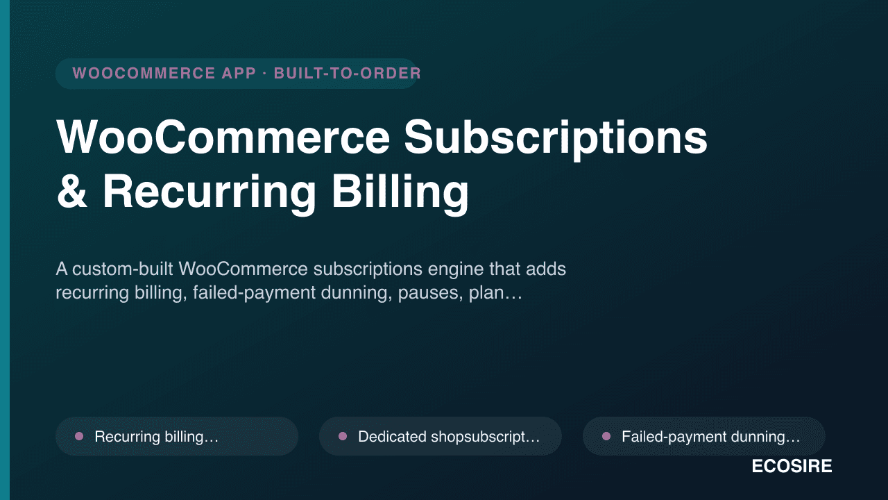 WooCommerce Subscriptions & Recurring Billing
