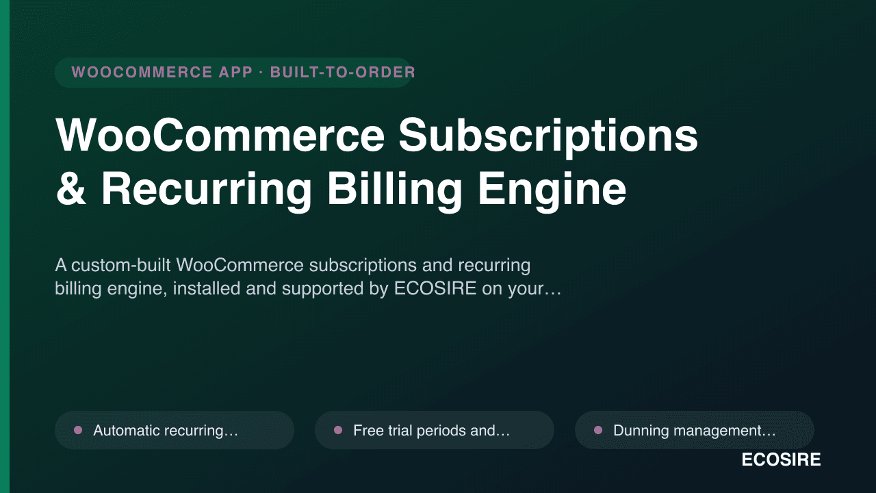 WooCommerce Subscriptions & Recurring Billing Engine
