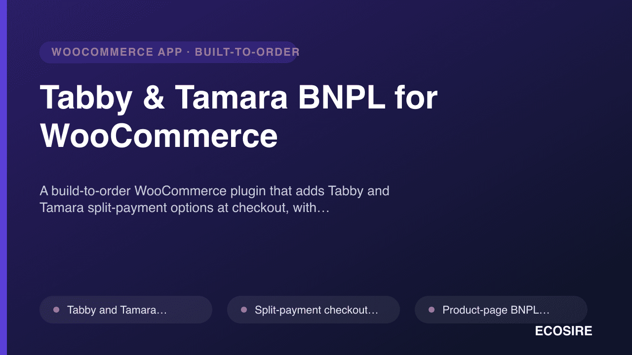 Tabby & Tamara BNPL for WooCommerce
