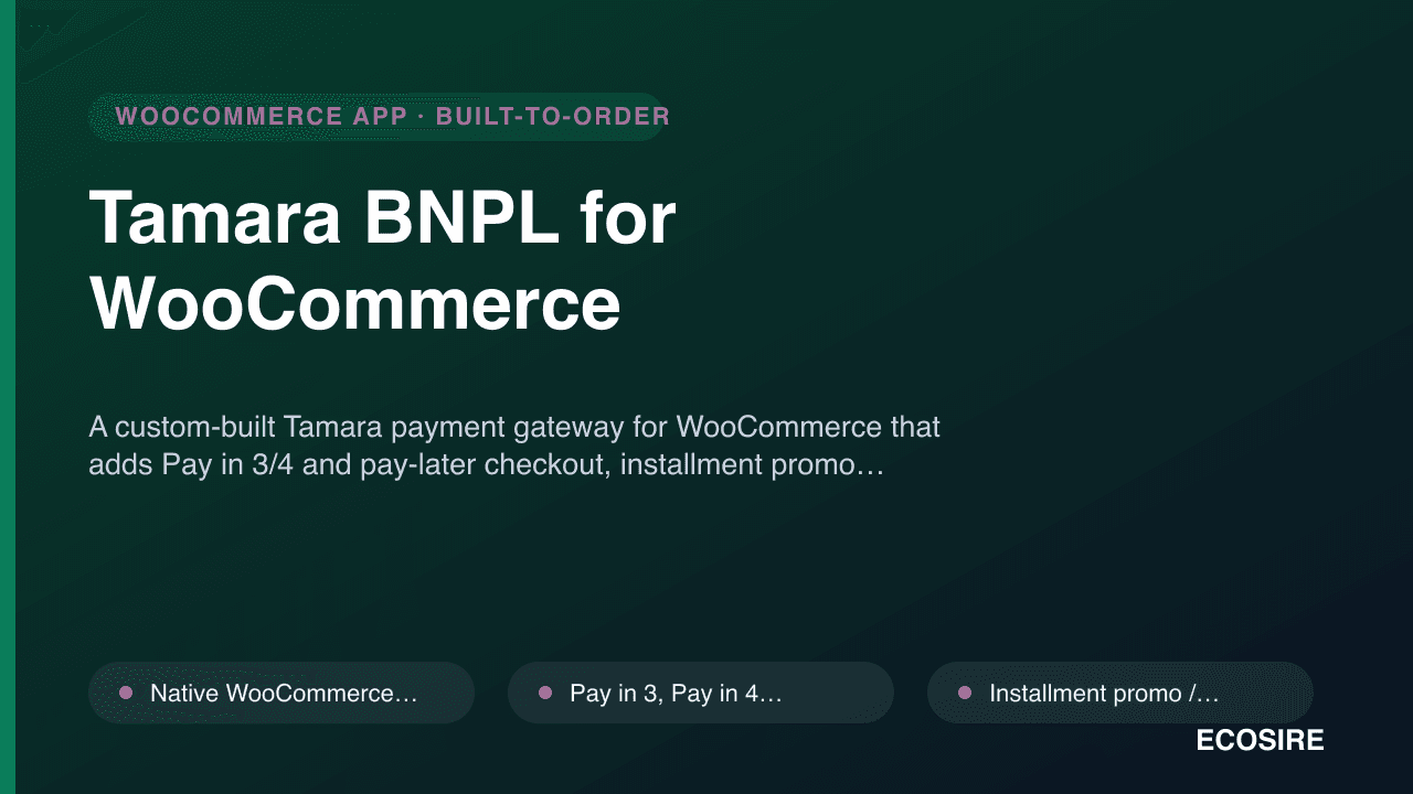 Tamara BNPL for WooCommerce