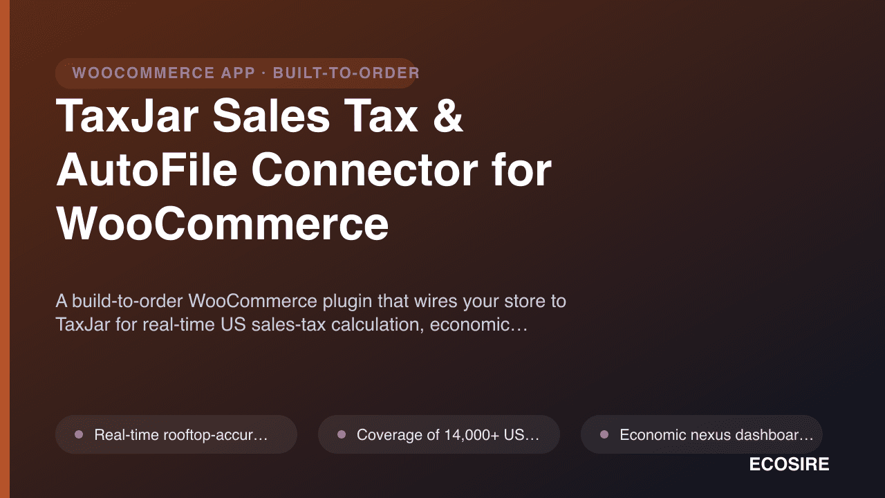 TaxJar Sales Tax & AutoFile Connector for WooCommerce