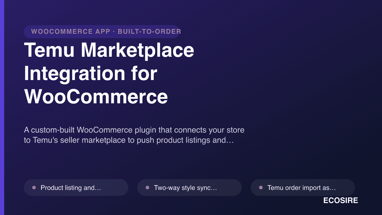 Temu Marketplace Integration for WooCommerce