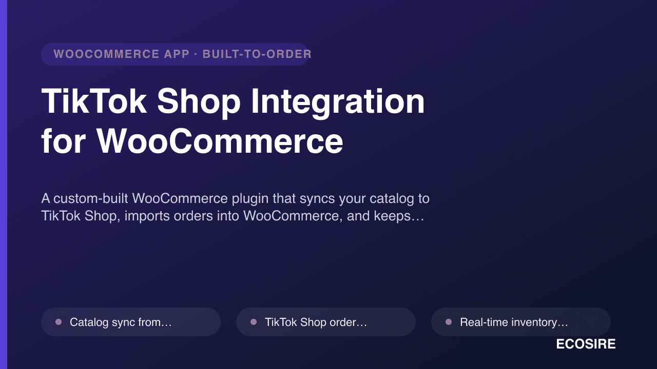 TikTok Shop Integration for WooCommerce