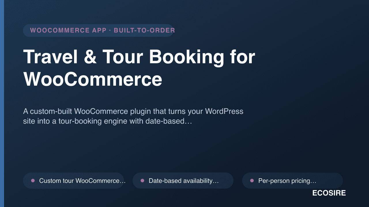 Travel & Tour Booking for WooCommerce