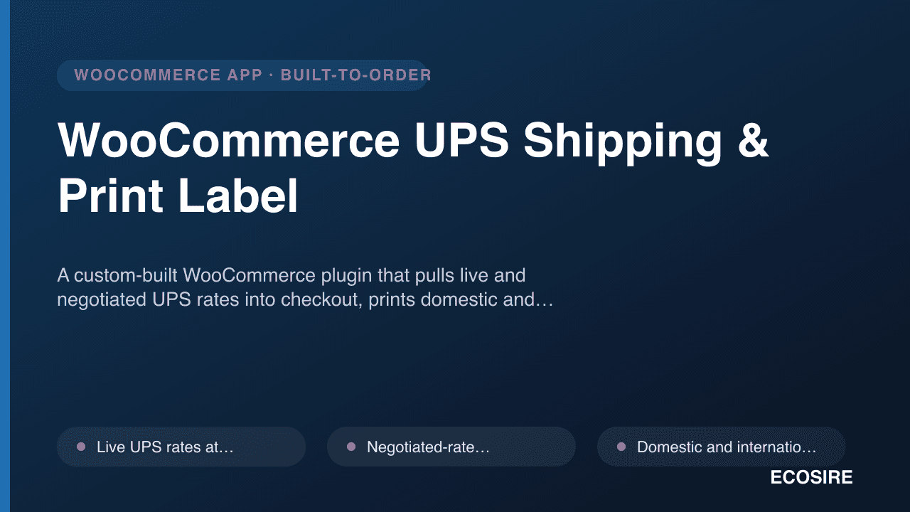 WooCommerce UPS Shipping & Print Label