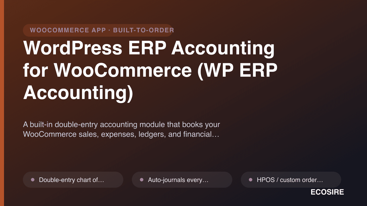 WordPress ERP Accounting for WooCommerce (WP ERP Accounting)