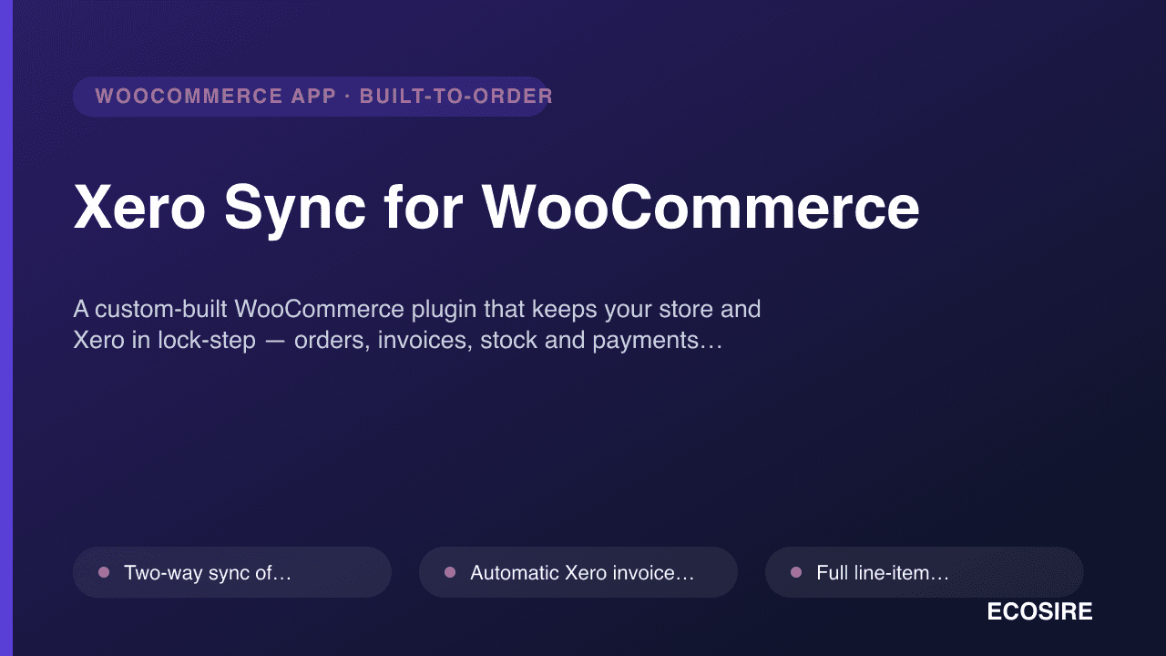 Xero Sync for WooCommerce