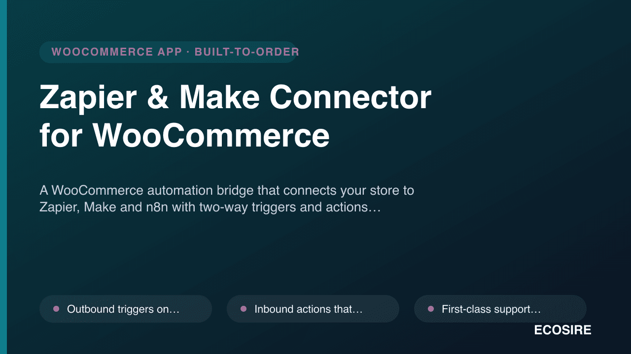 Zapier & Make Connector for WooCommerce