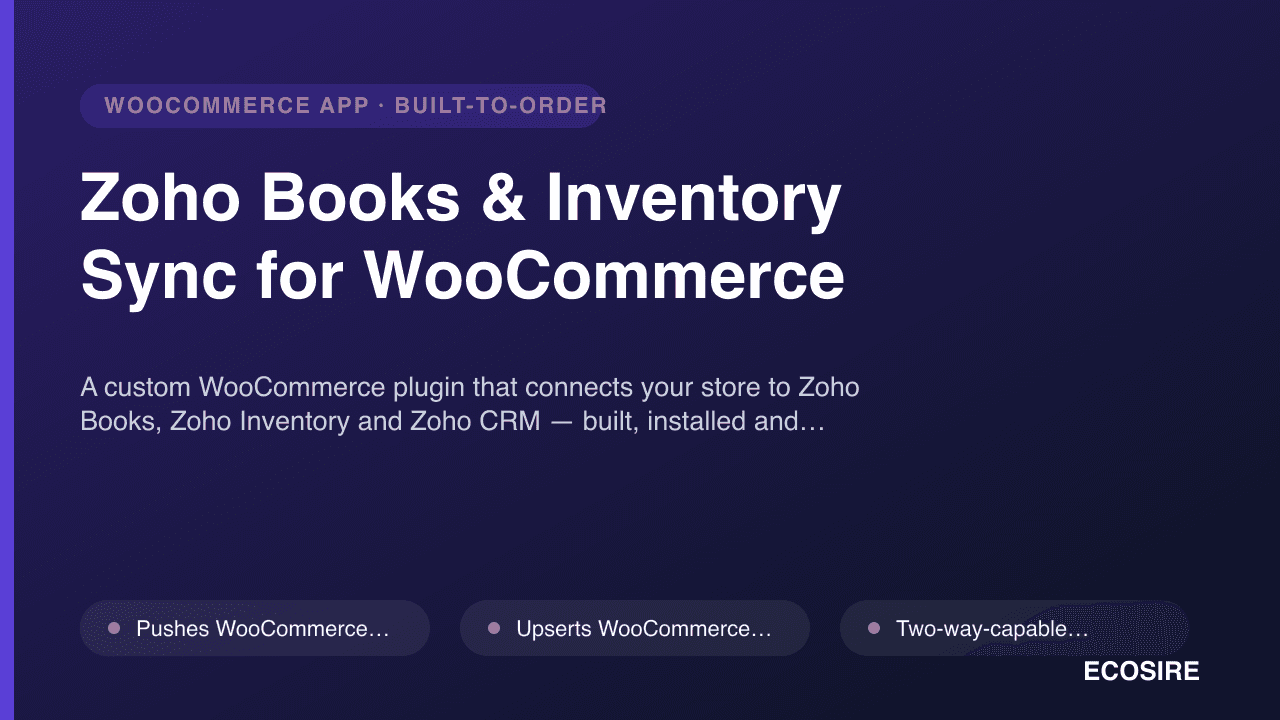 Zoho Books & Inventory Sync for WooCommerce