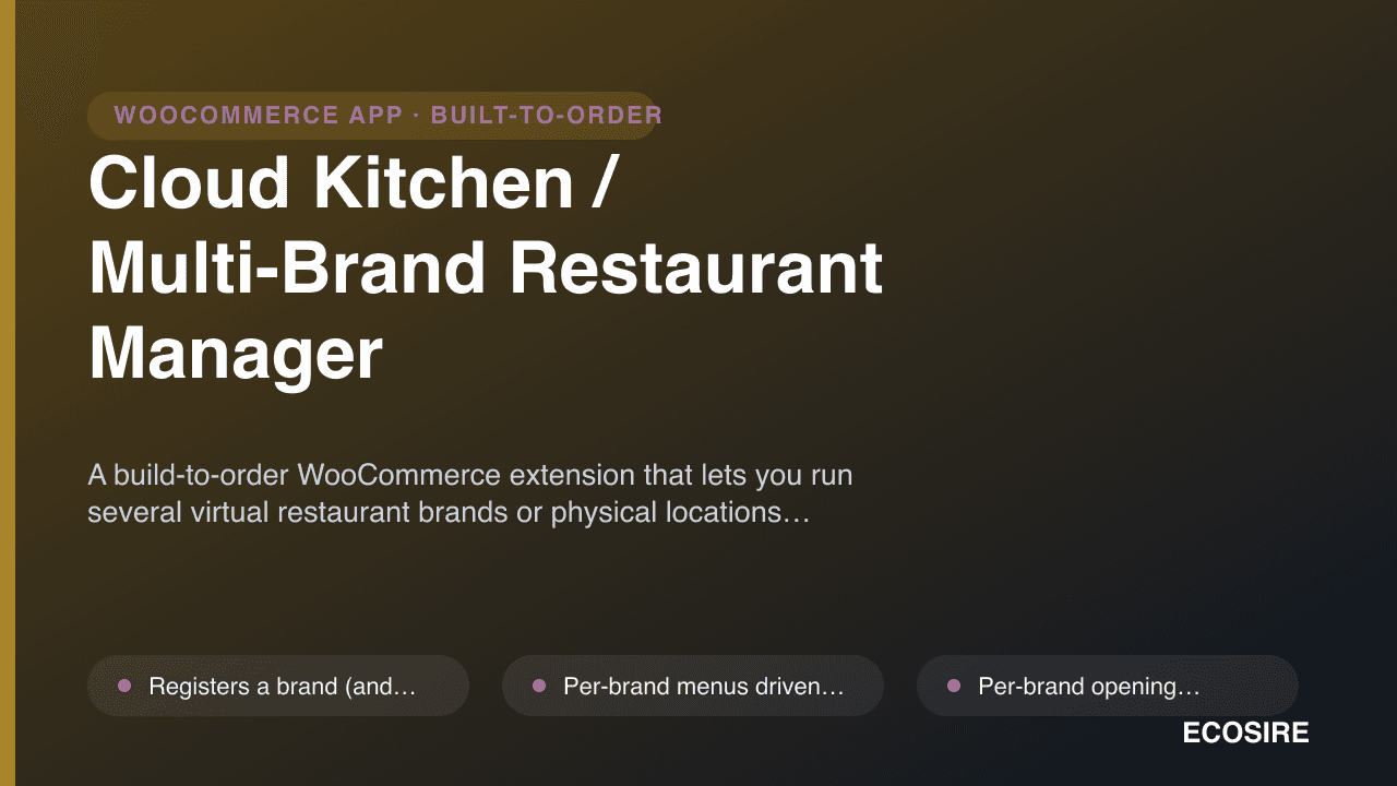 Cloud Kitchen / Multi-Brand Restaurant Manager