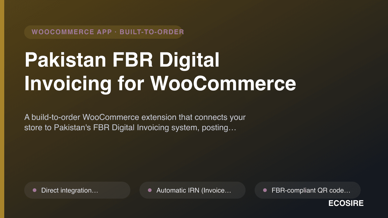 Pakistan FBR Digital Invoicing for WooCommerce