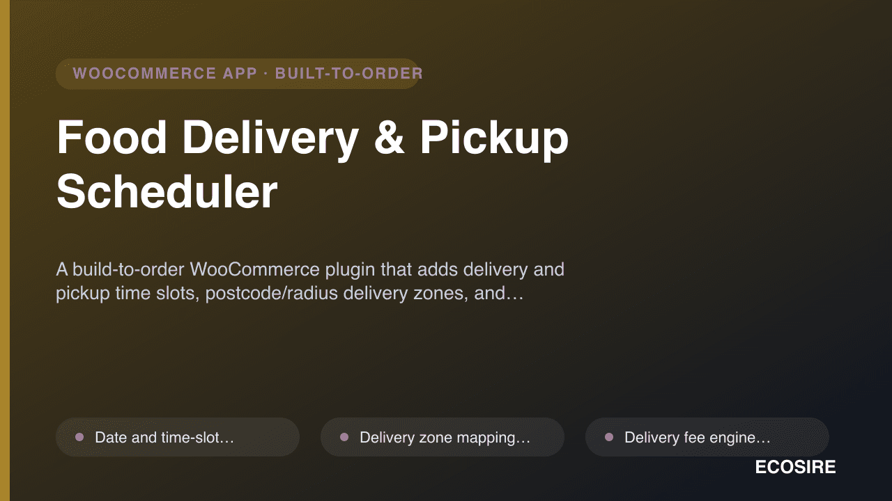 Food Delivery & Pickup Scheduler