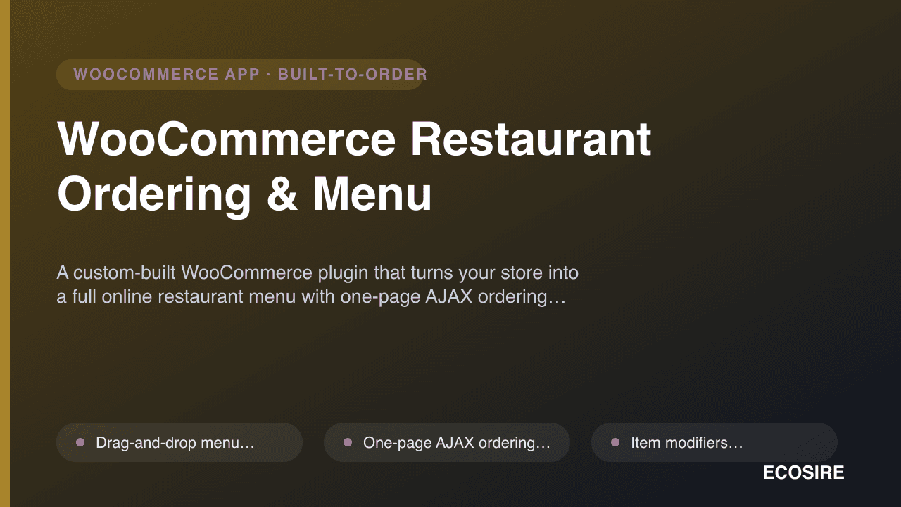 WooCommerce Restaurant Ordering & Menu