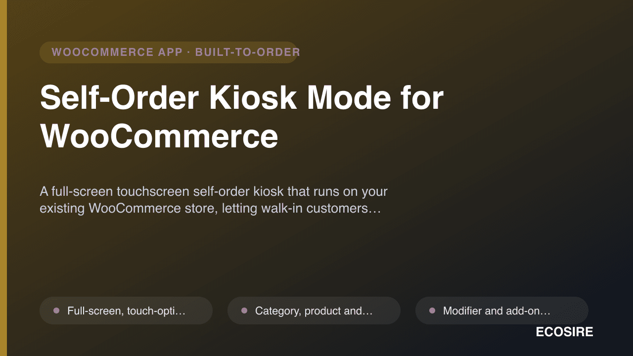 Self-Order Kiosk Mode for WooCommerce