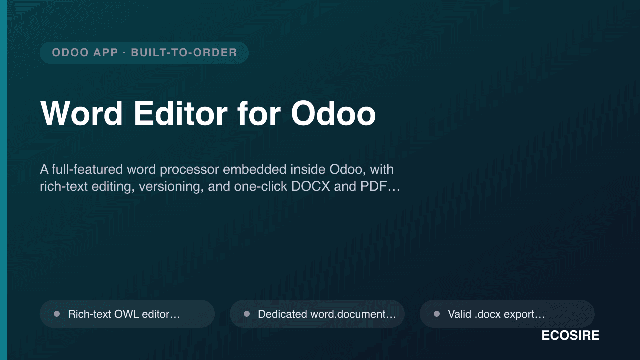 Word Editor for Odoo