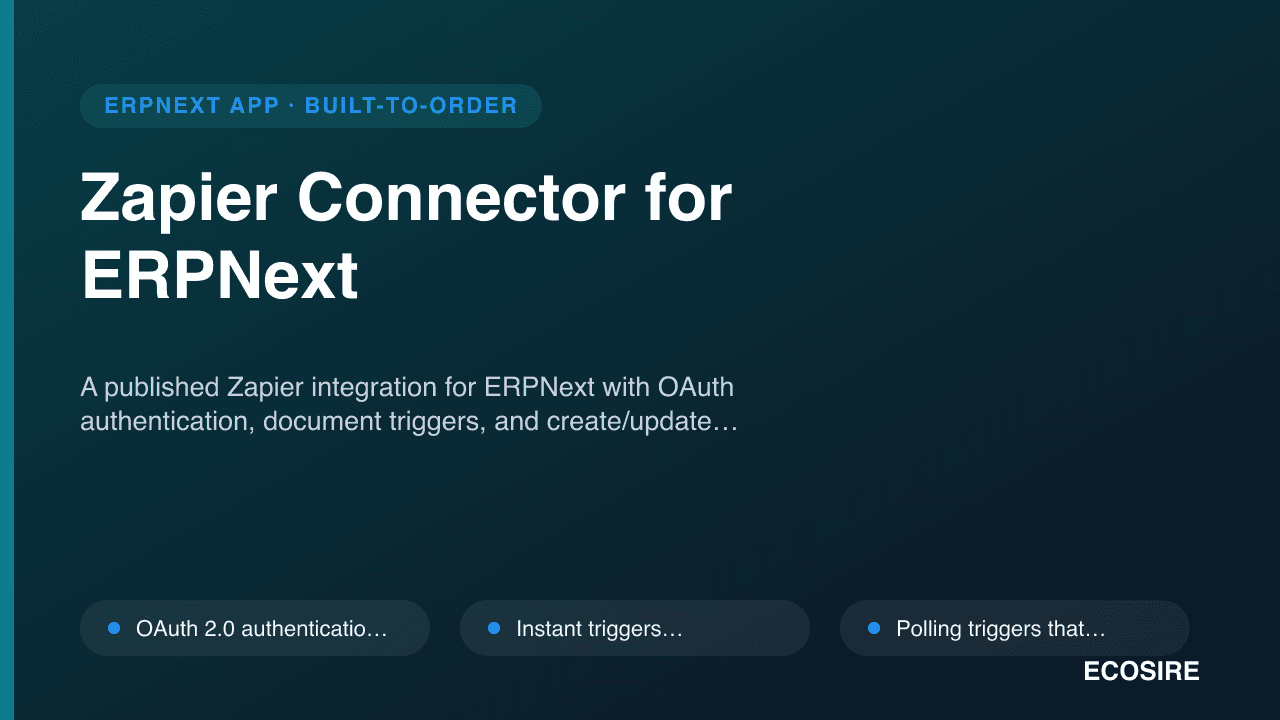 Zapier Connector for ERPNext