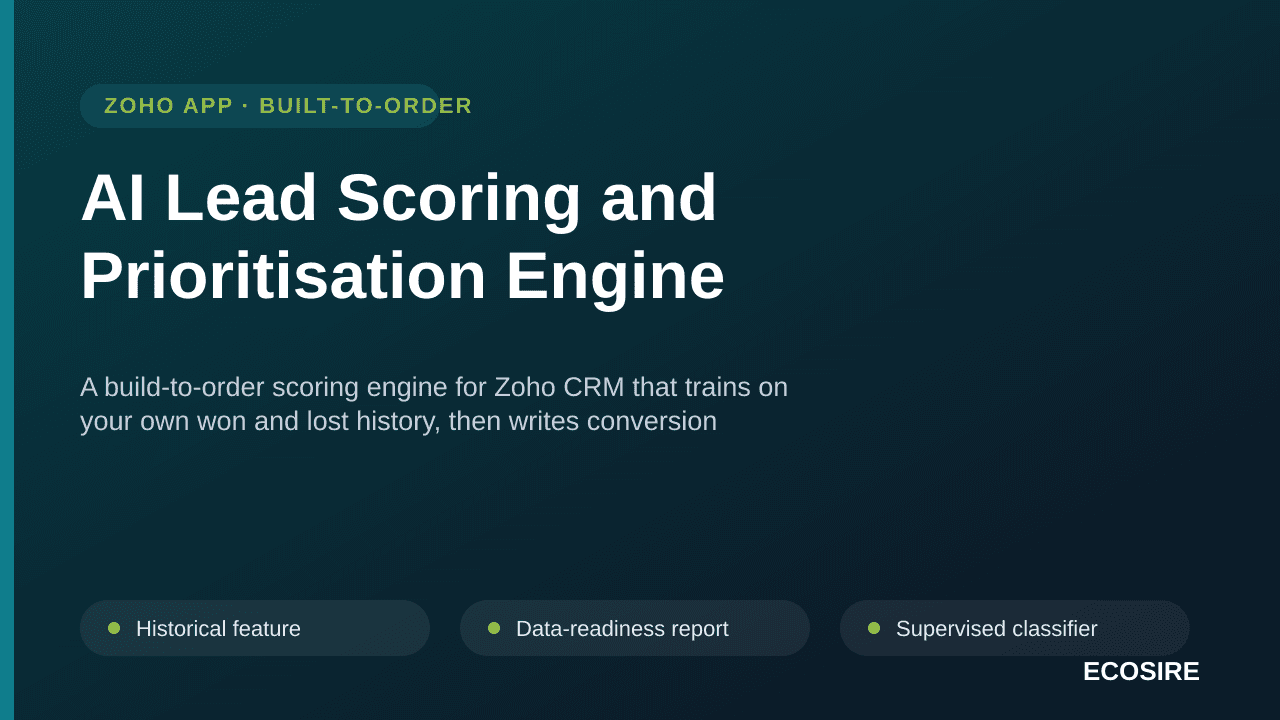 AI Lead Scoring and Prioritisation Engine