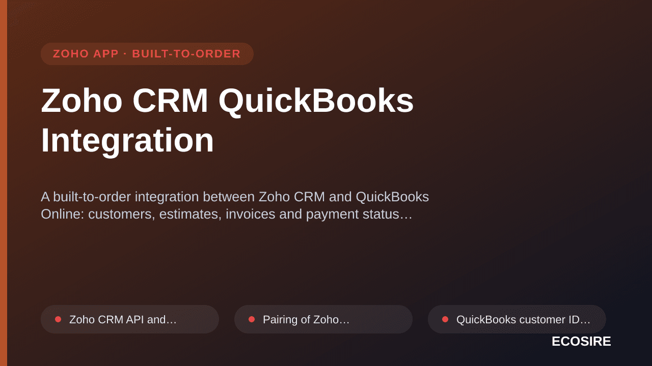 Zoho CRM QuickBooks Integration