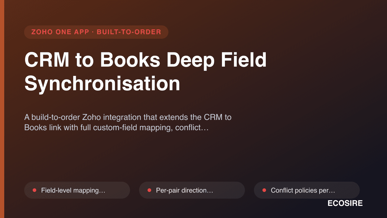 CRM to Books Deep Field Synchronisation