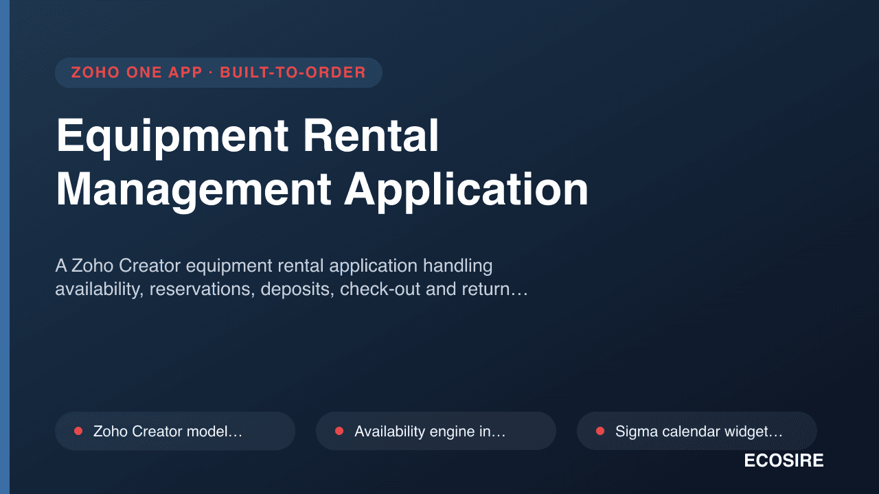 Equipment Rental Management Application