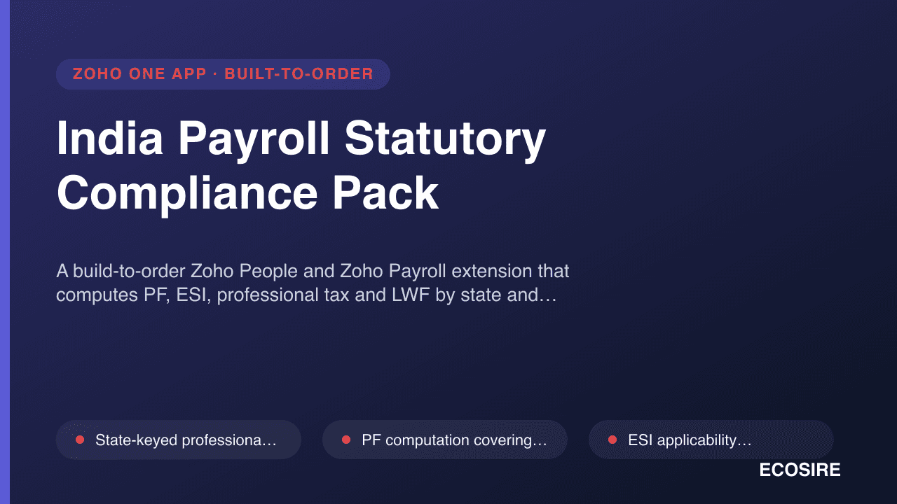 India Payroll Statutory Compliance Pack
