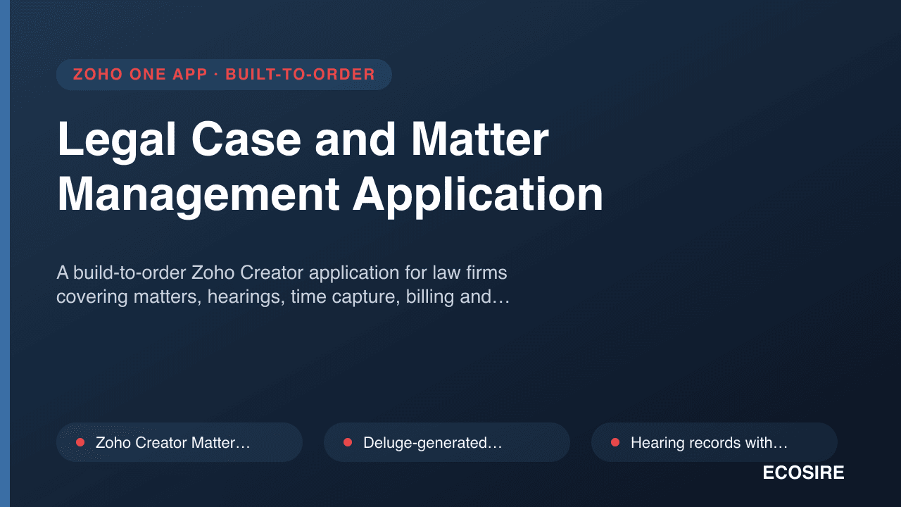 Legal Case and Matter Management Application
