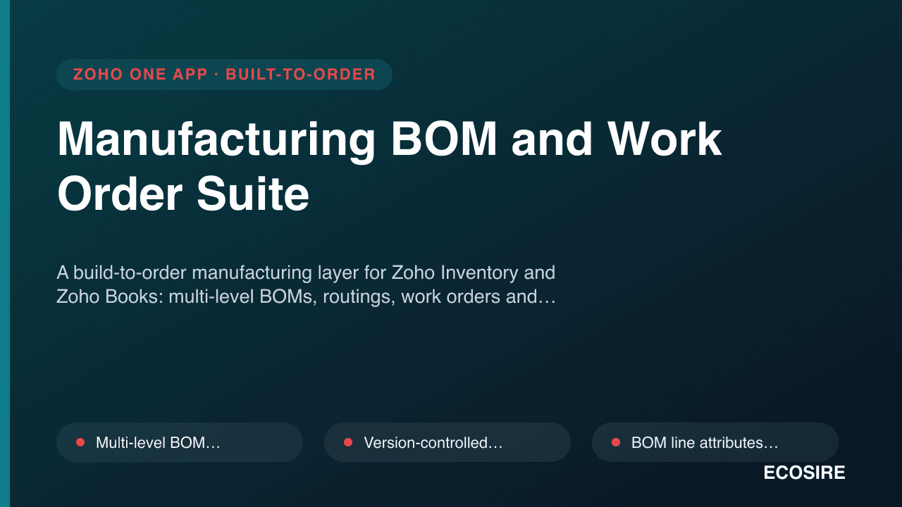 Manufacturing BOM and Work Order Suite