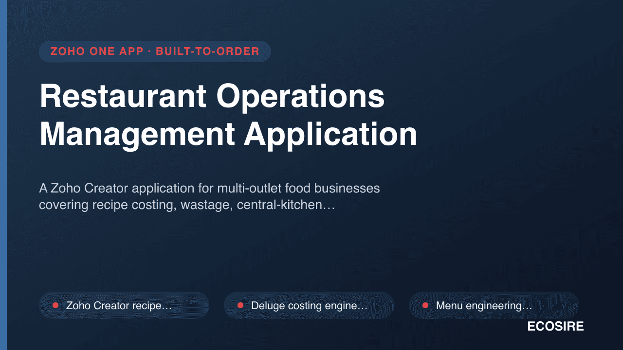 Restaurant Operations Management Application
