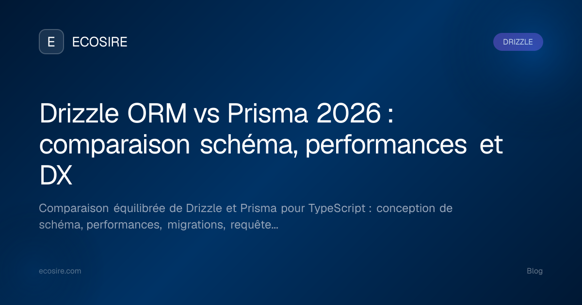 Drizzle ORM vs Prisma 2026 : comparaison schéma, performances et DX ...