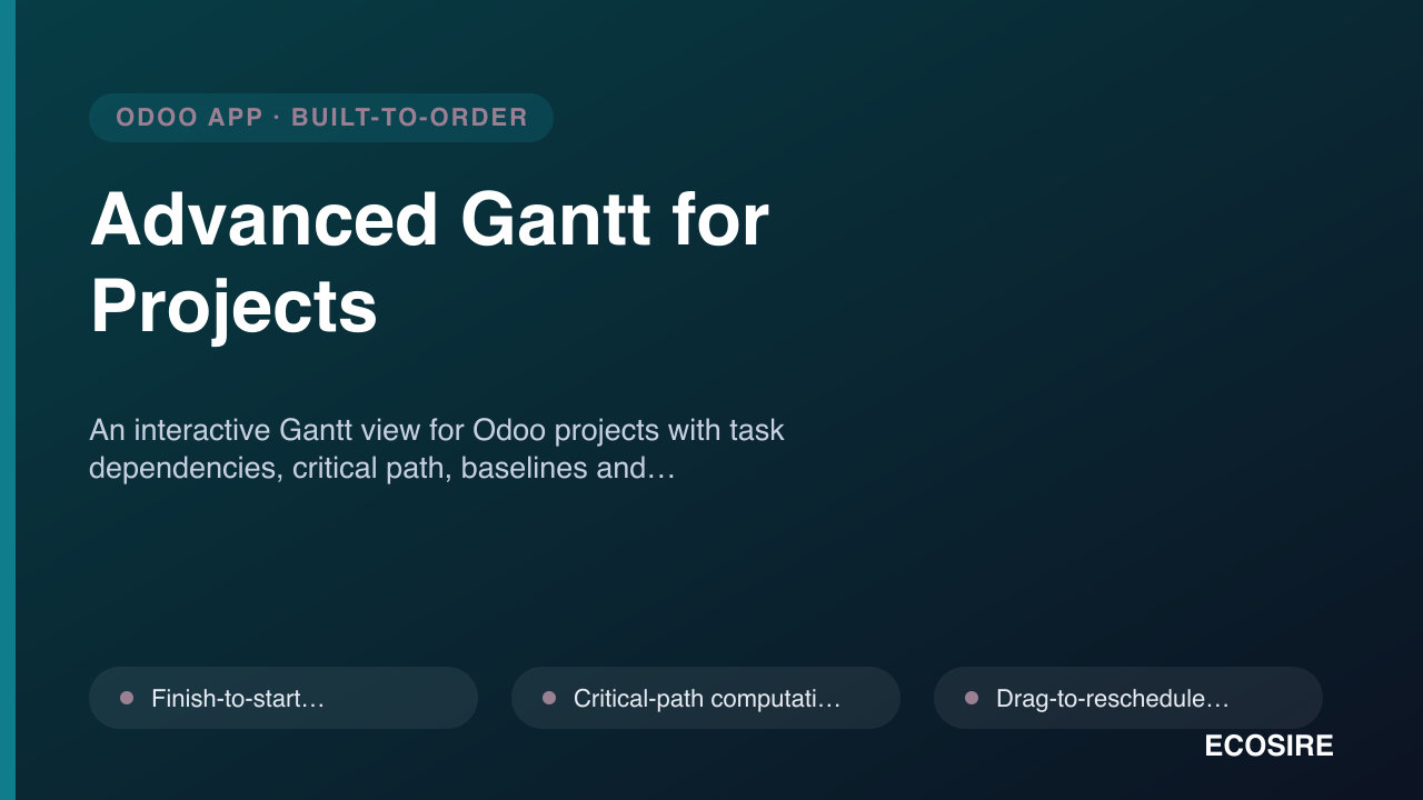 Advanced Gantt for Projects — SaaS Tools Module for Odoo