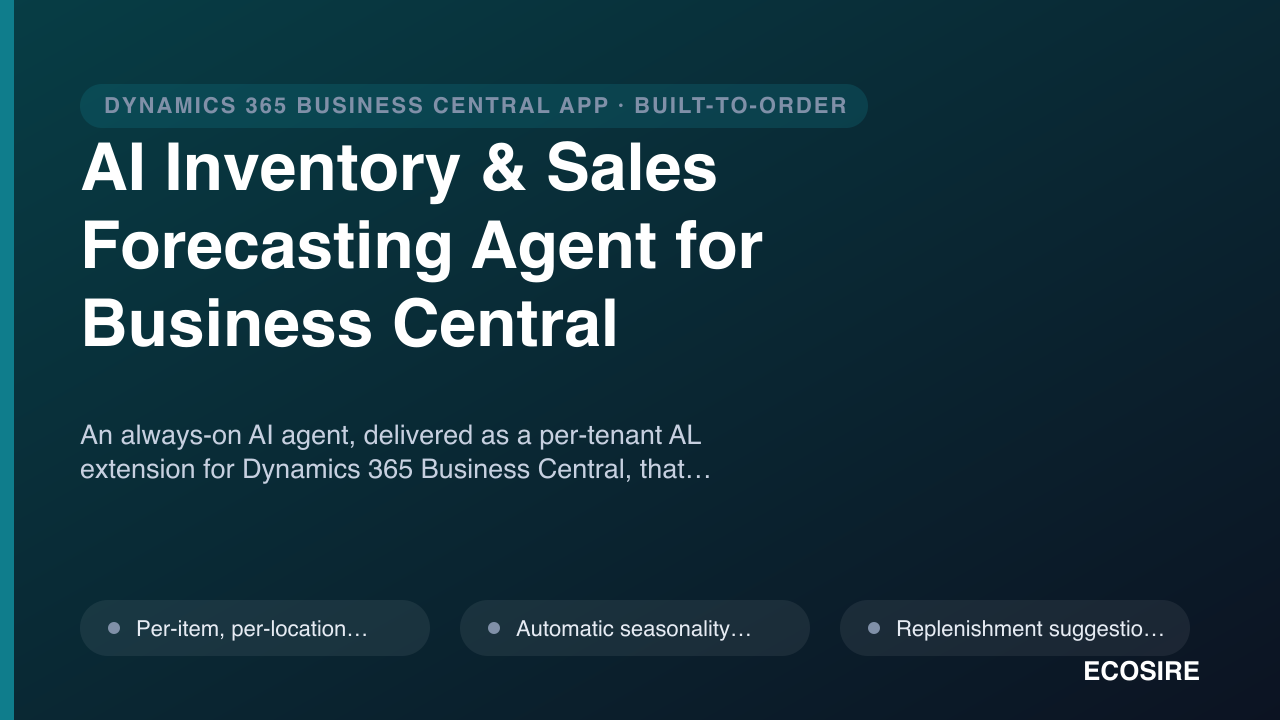 Dynamics Forecasting Module AI Inventory & Sales Forecasting Agent for Business Central — SaaS ...