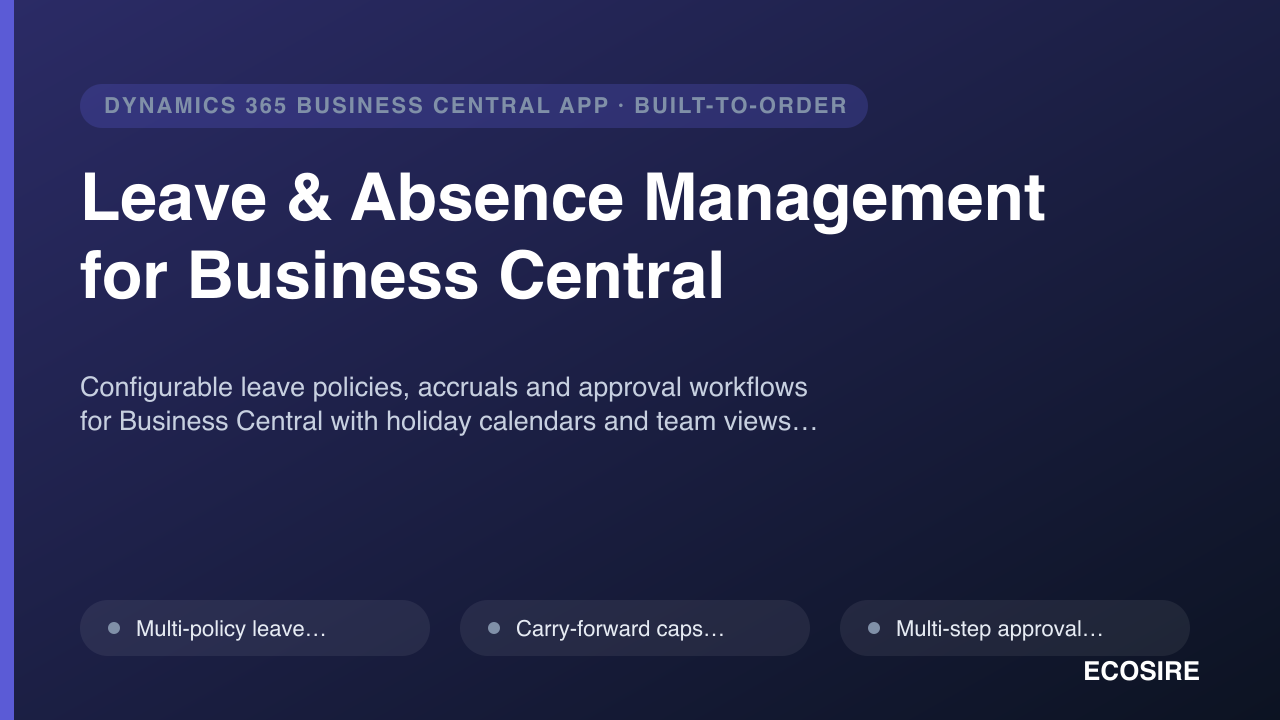 Leave & Absence Management for Business Central — SaaS Tools Module for ...