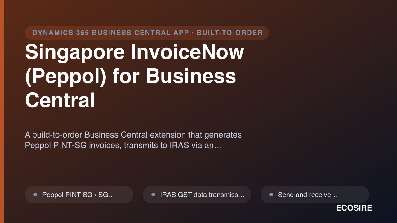 Singapore InvoiceNow (Peppol) for Business Central — SaaS Tools Module ...