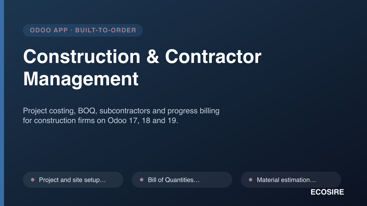 Construction & Contractor Management — Specialized Solutions Module for ...