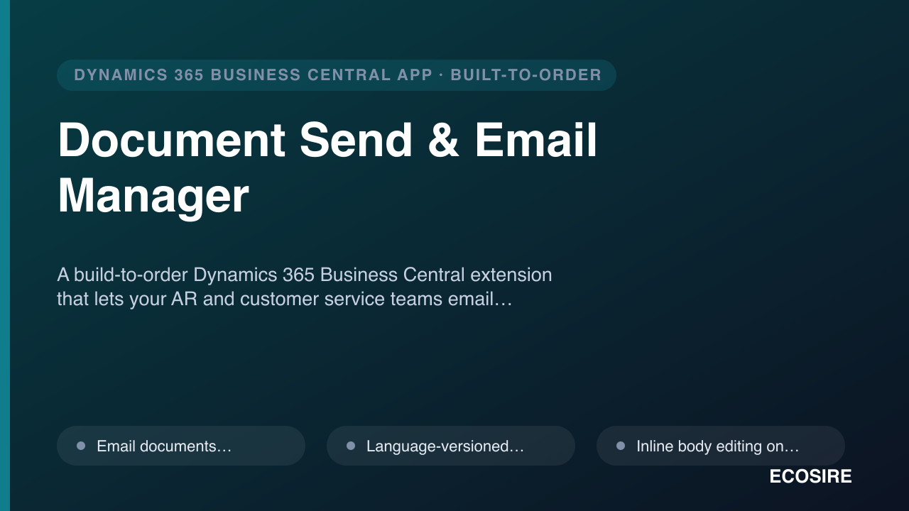 Send Manager Document Send & Email Manager — SaaS Tools Module for Dynamics 365 ...
