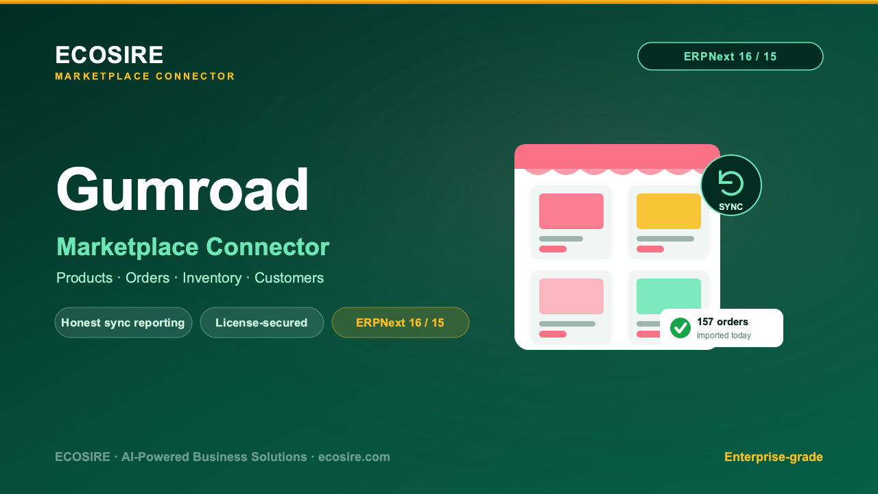 Gumroad Store Management (ERPNext) — Digital Products & SaaS App for ...
