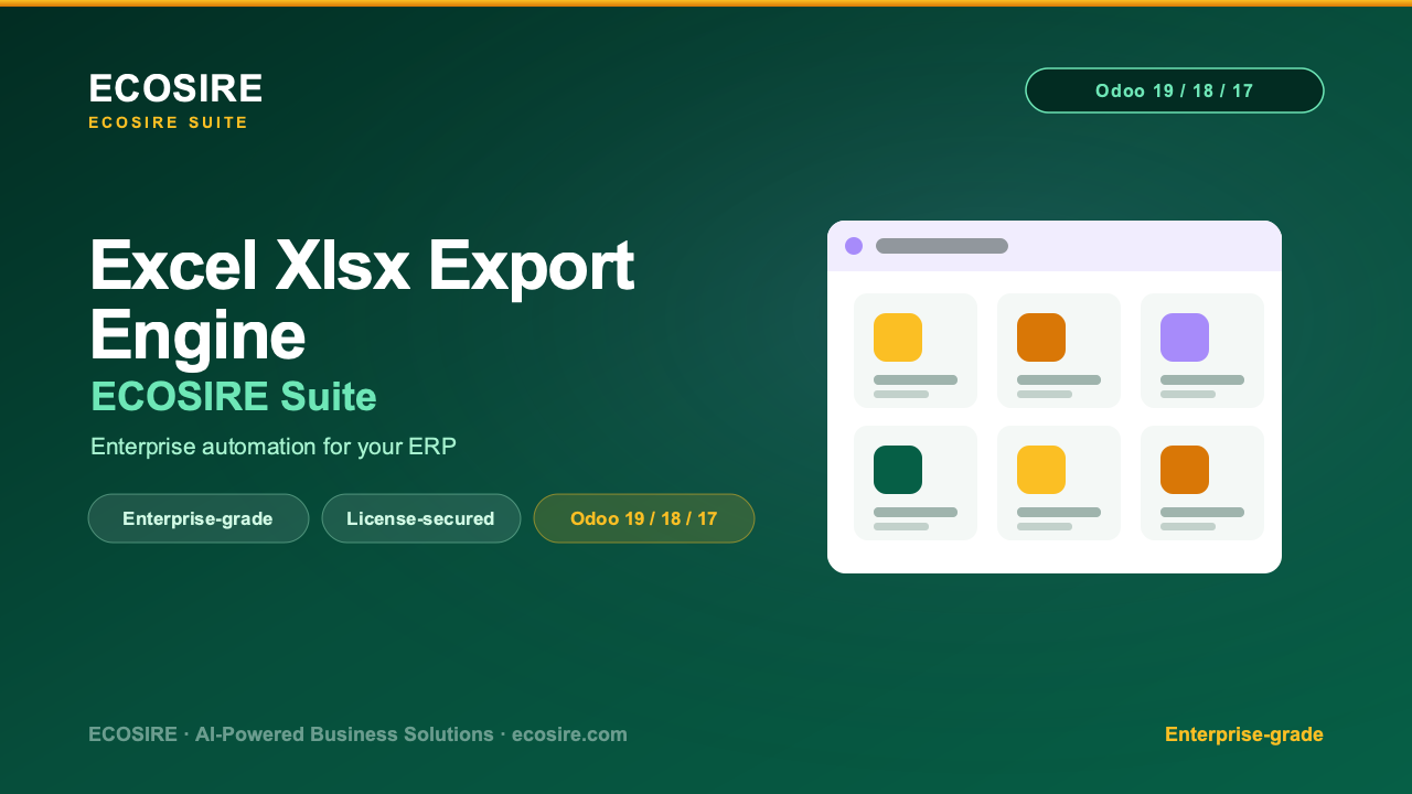 Excel / XLSX Export Engine — Module for Odoo