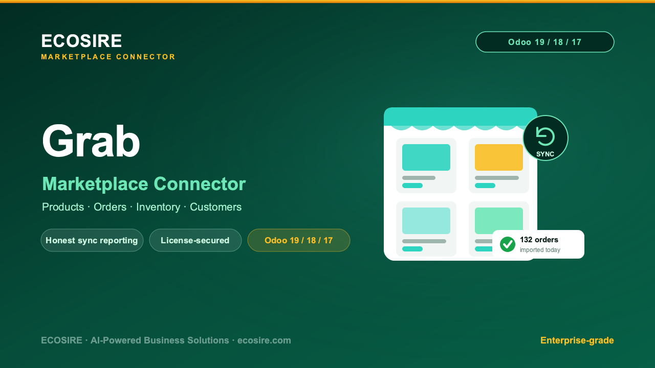 Grab Store Management — Asia & Pacific Marketplaces Module for Odoo