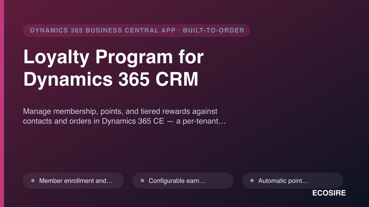 Loyalty Program for Dynamics 365 CRM — SaaS Tools Module for Dynamics ...