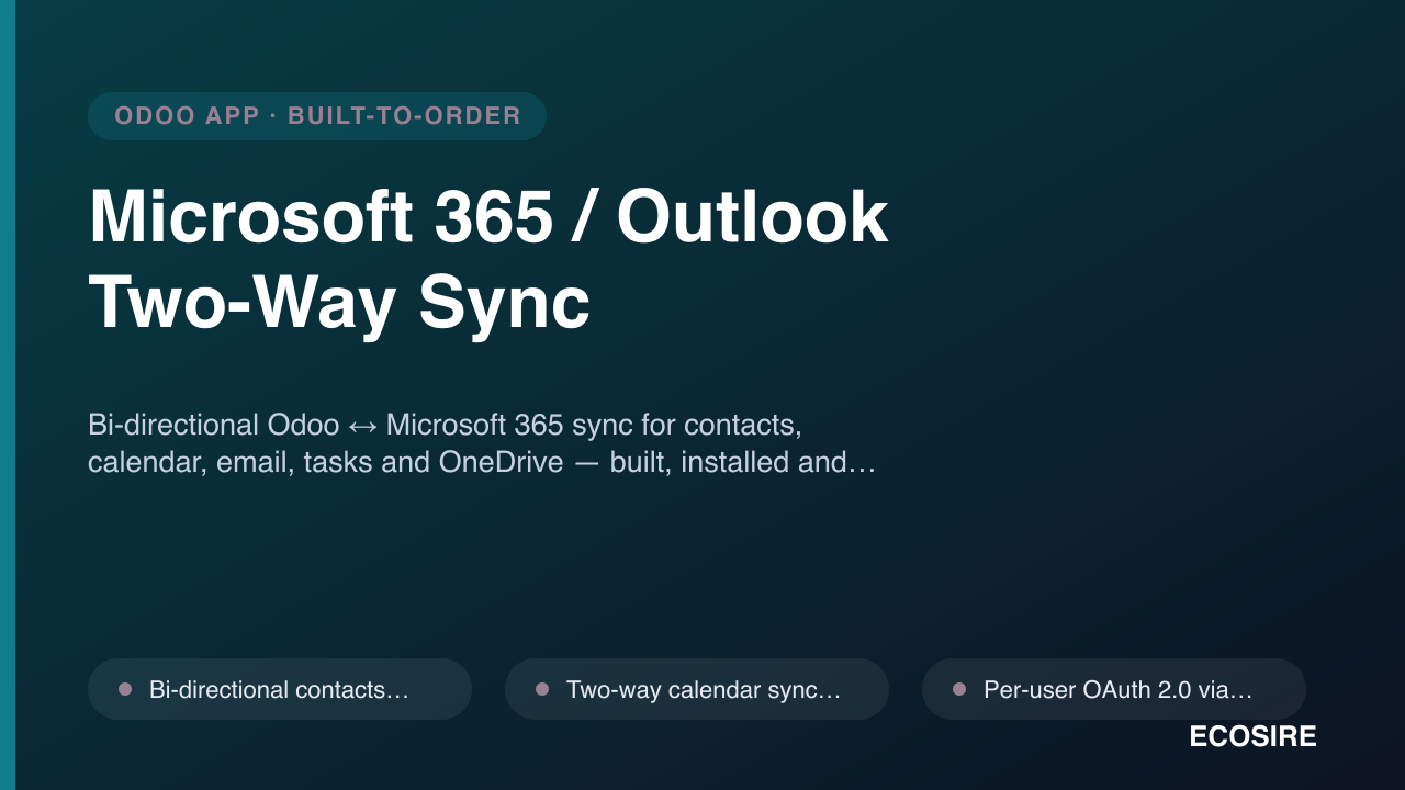 Microsoft 365 / Outlook Two-Way Sync — SaaS Tools Module for Odoo